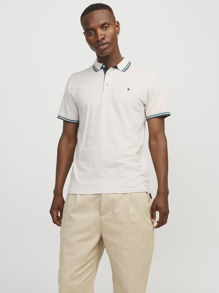 Jack & Jones Polo Off-white heren (PAULOS POLO - 12136668.MOONBEAM) - GL Sport (Sluis)