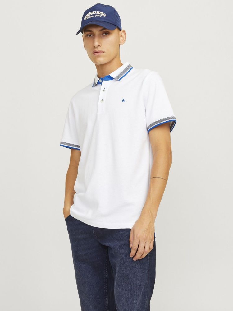 Jack & Jones Polo Wit heren (PAULOS POLO - 12136668.WHITENEON) - GL Sport (Sluis)