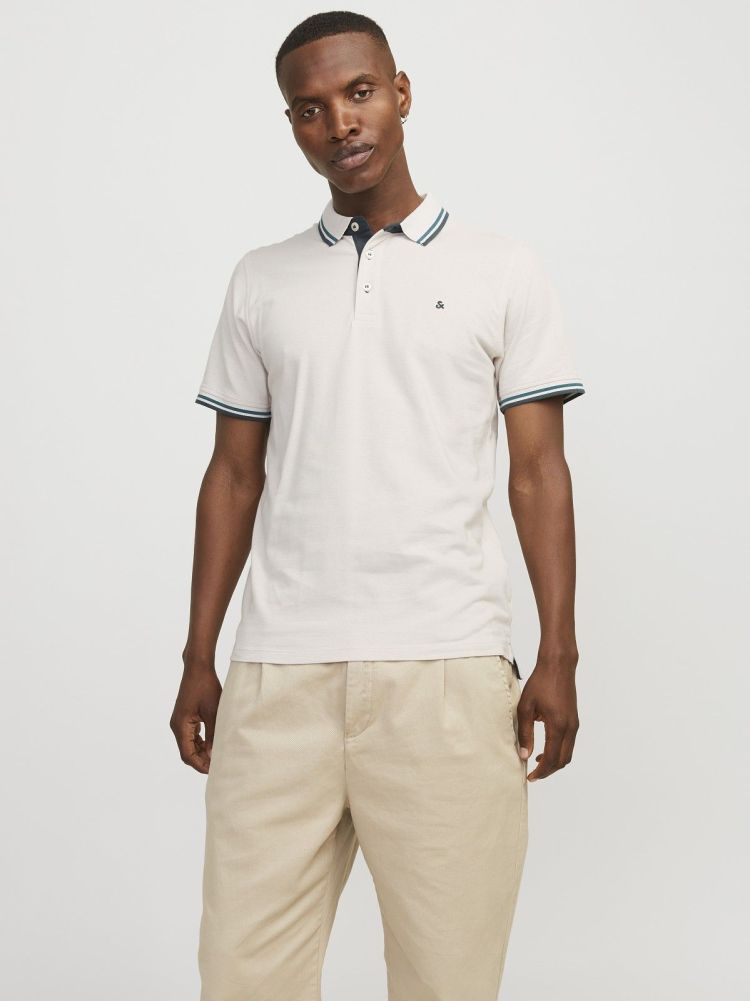 Jack & Jones Polo Beige heren (PAULOS POLO SS - 12136668.MOONBEAM) - GL Sport (Sluis)
