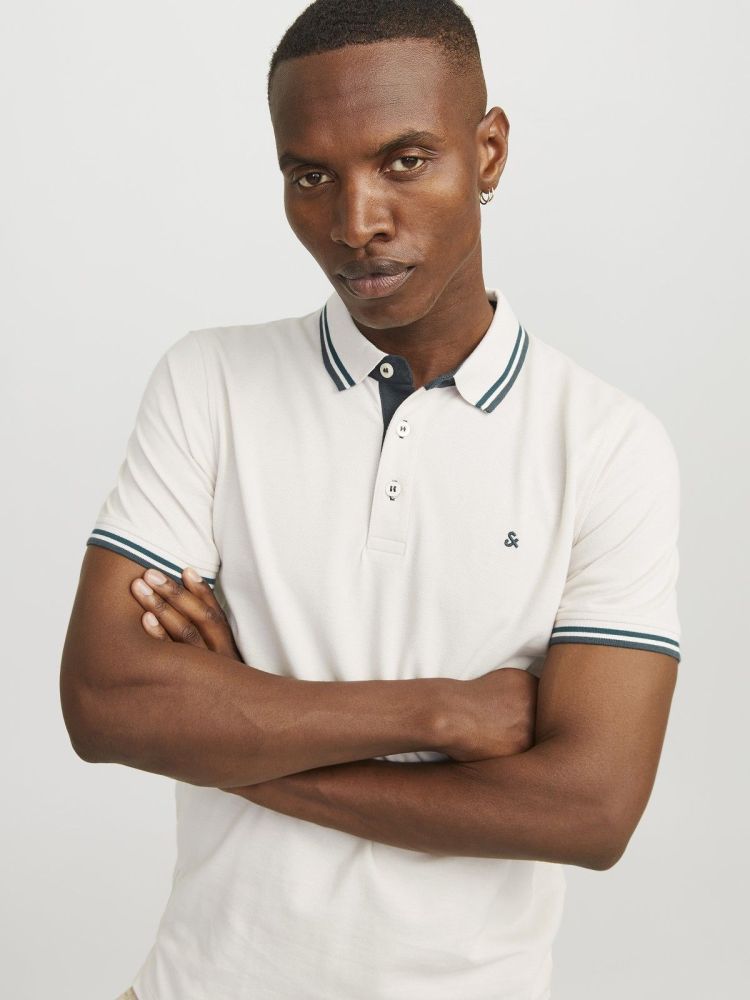 Jack & Jones Polo Beige heren (PAULOS POLO SS - 12136668.MOONBEAM) - GL Sport (Sluis)