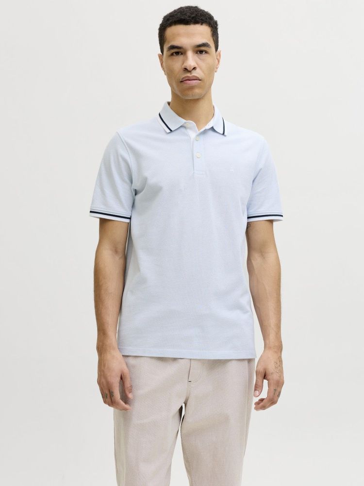 Jack & Jones Polo Blauw heren (PAULOS POLO SS - 12136668.CELESTIALBLUE) - GL Sport (Sluis)