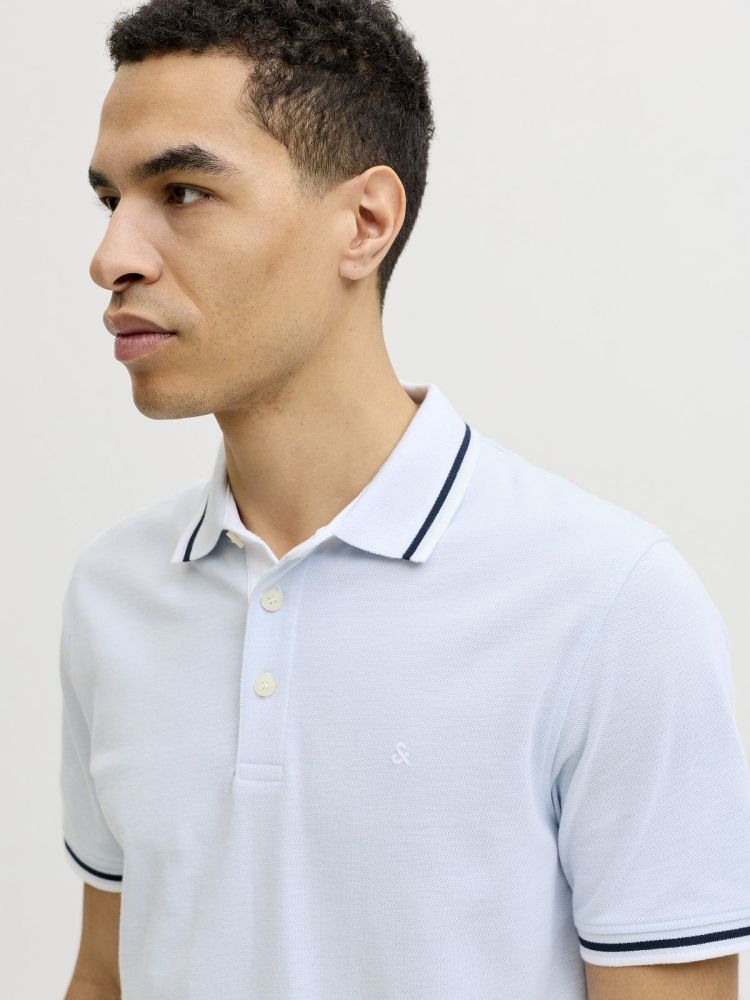 Jack & Jones Polo Blauw heren (PAULOS POLO SS - 12136668.CELESTIALBLUE) - GL Sport (Sluis)