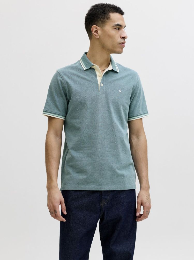 Jack & Jones Polo Groen heren (PAULOS POLO SS - 12136668.ATLANTICDEEP) - GL Sport (Sluis)