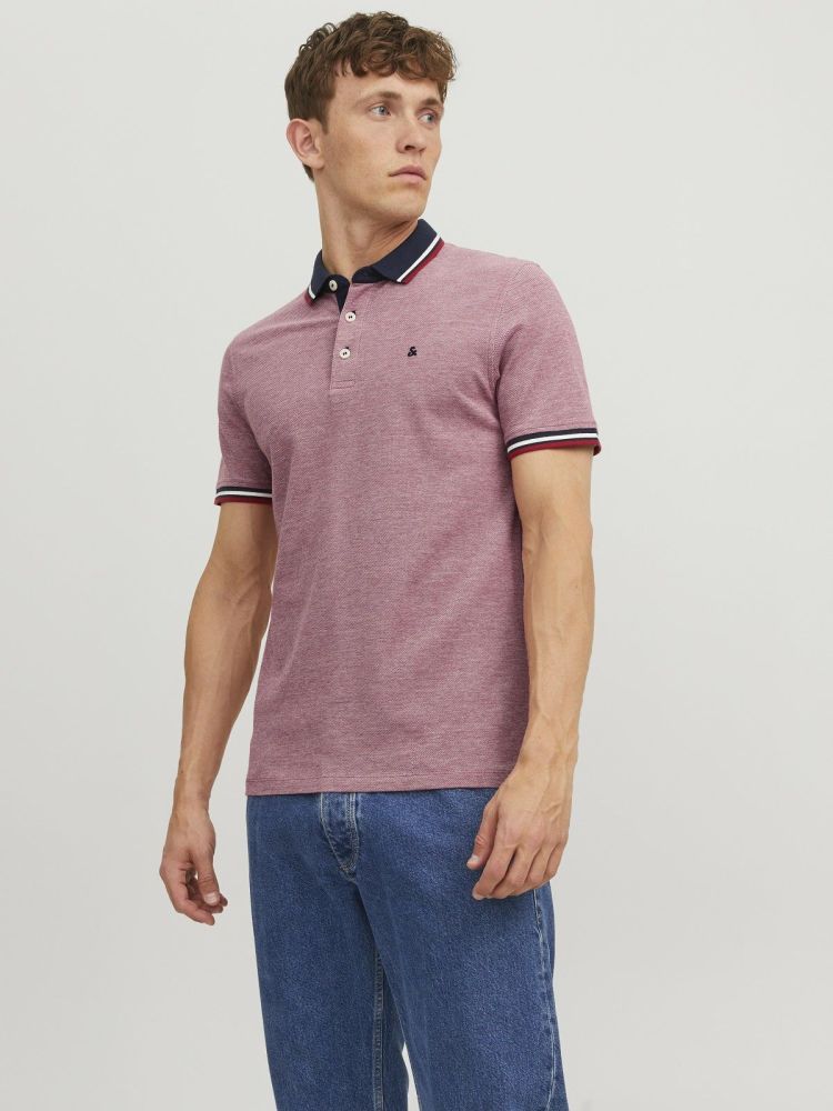 Jack & Jones Polo Rood heren (PAULOS POLO SS - 12136668.RIORED) - GL Sport (Sluis)
