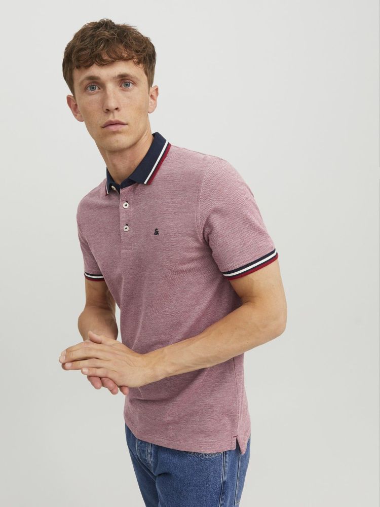 Jack & Jones Polo Rood heren (PAULOS POLO SS - 12136668.RIORED) - GL Sport (Sluis)