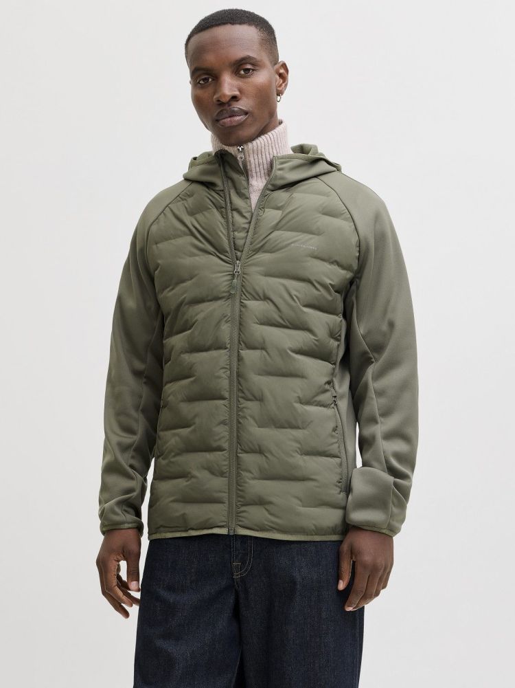Jack & Jones Jas Groen heren (PERFECT HYBRID JACKET - 12288894.DUSTYOLIVE) - GL Sport (Sluis)