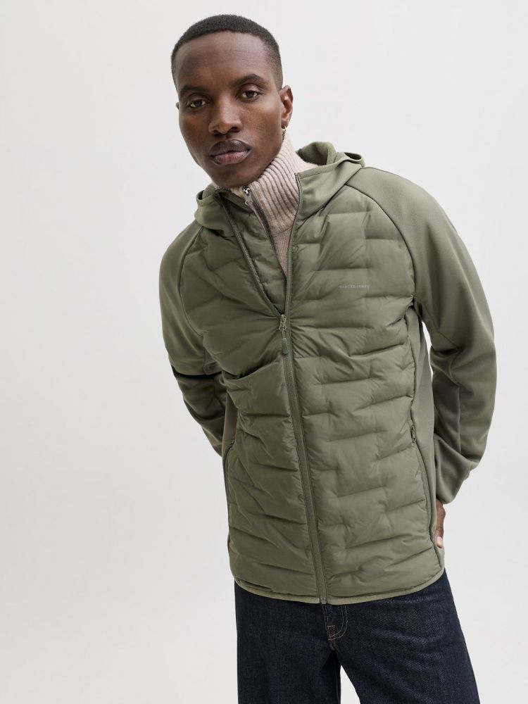 Jack & Jones Jas Groen heren (PERFECT HYBRID JACKET - 12288894.DUSTYOLIVE) - GL Sport (Sluis)
