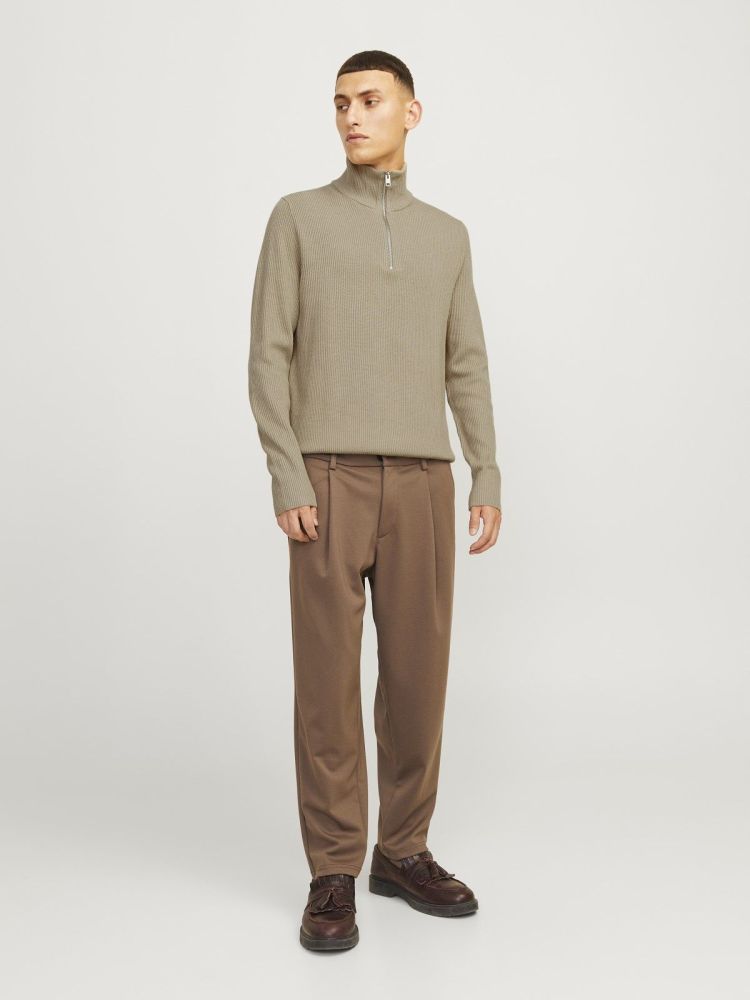 Jack & Jones Pull Beige heren (PERFECT KNIT HALF ZIP - 12257773.CROCKERY) - GL Sport (Sluis)