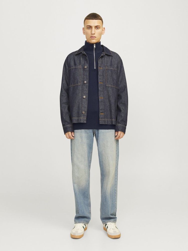 Jack & Jones Pull Blauw heren (PERFECT KNIT HALF ZIP - 12257773.SKYCAPTAIN) - GL Sport (Sluis)
