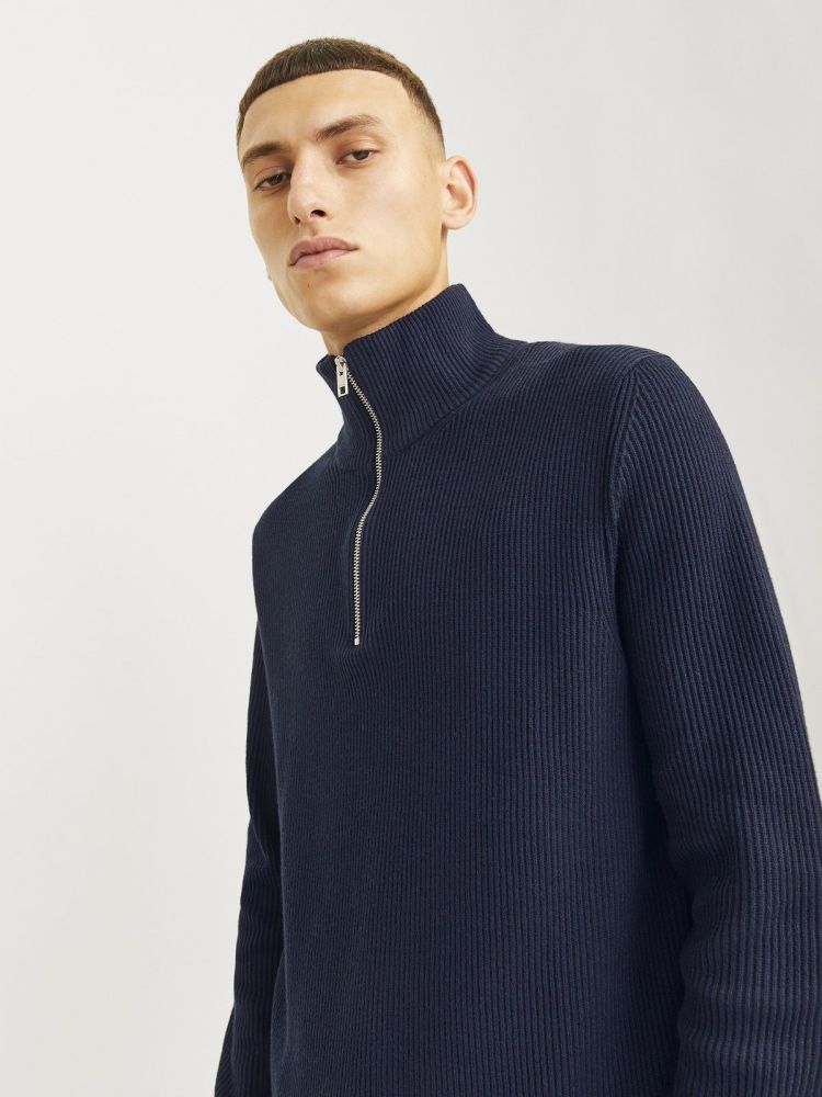 Jack & Jones Pull Blauw heren (PERFECT KNIT HALF ZIP - 12257773.SKYCAPTAIN) - GL Sport (Sluis)