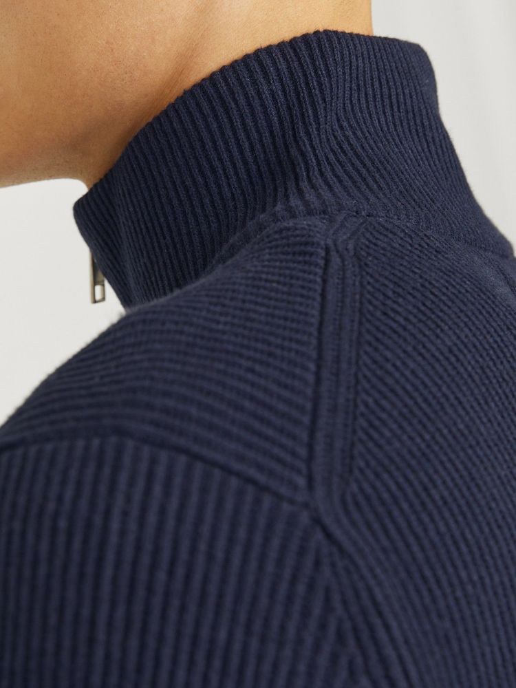 Jack & Jones Pull Blauw heren (PERFECT KNIT HALF ZIP - 12257773.SKYCAPTAIN) - GL Sport (Sluis)