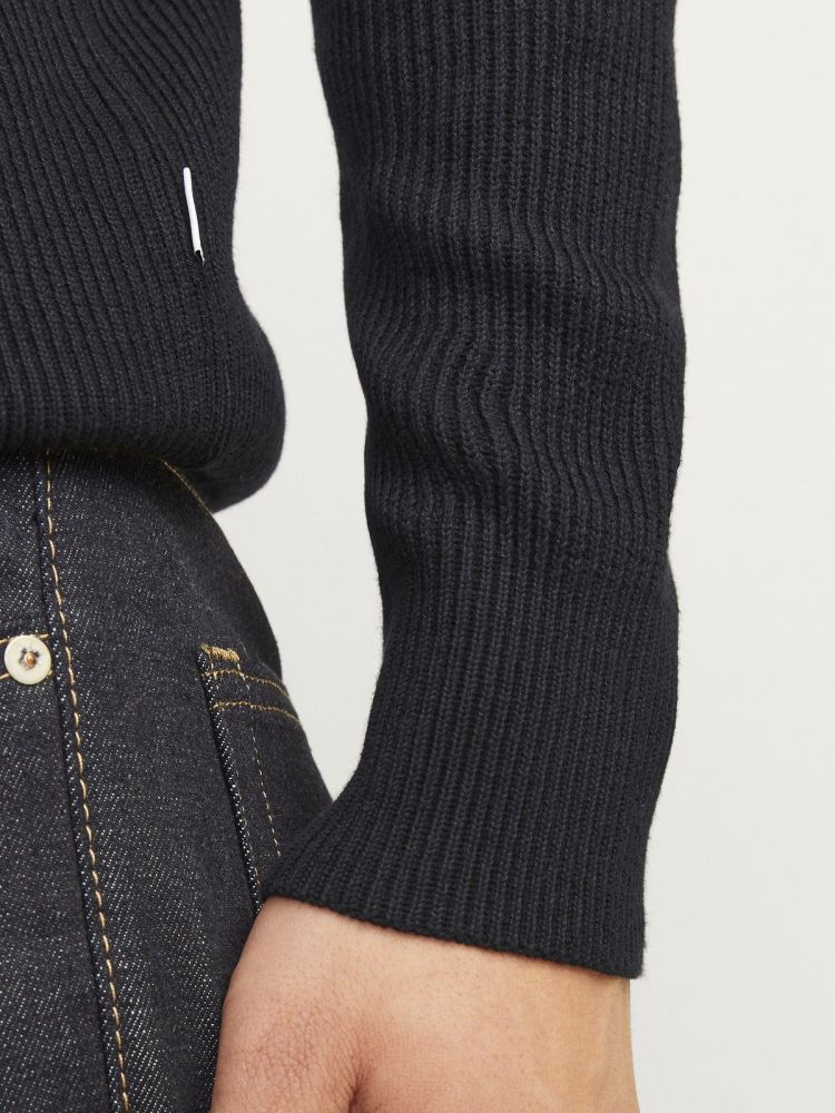Jack & Jones Pull Zwart heren (PERFECT KNIT HALF ZIP - 12257773.BLACK) - GL Sport (Sluis)