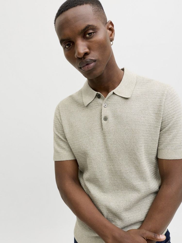 Jack & Jones Polo Blauw heren (RILEY KNIT POLO - 12292034.MERMAIDTWIST) - GL Sport (Sluis)