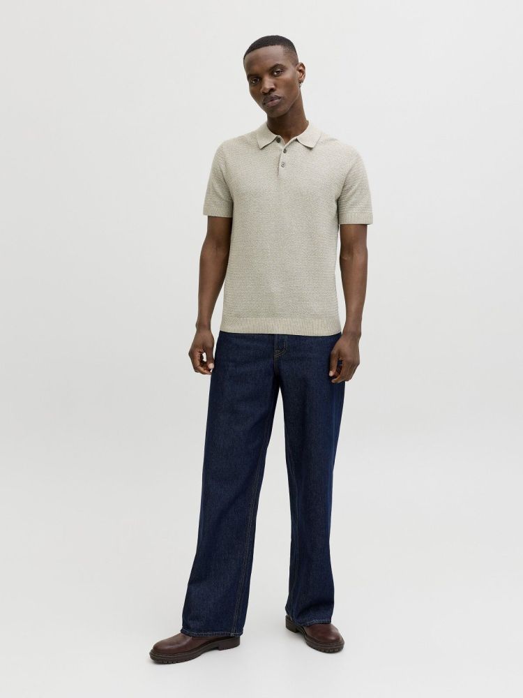 Jack & Jones Polo Blauw heren (RILEY KNIT POLO - 12292034.MERMAIDTWIST) - GL Sport (Sluis)