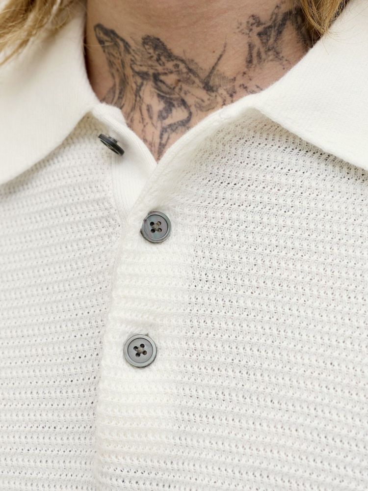 Jack & Jones Polo Off-white heren (RILEY KNIT POLO - 12292034.CLOUDDANCER) - GL Sport (Sluis)