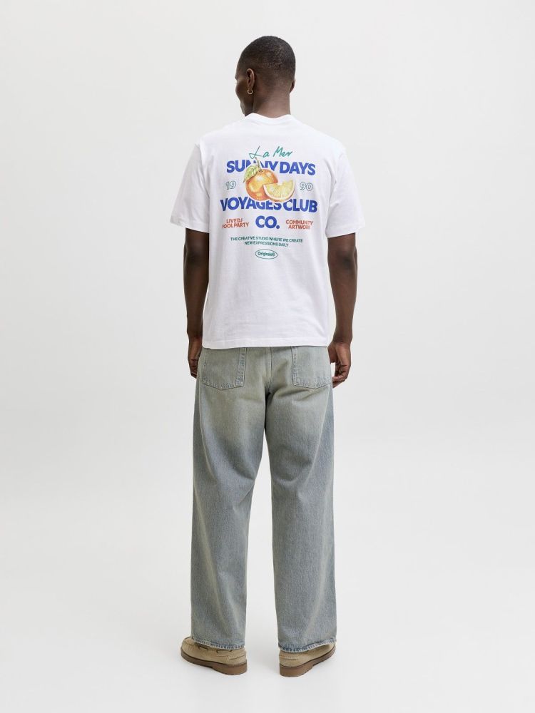 Jack & Jones T-shirt Wit heren (RIVERA VINTAGE POSTER BACK TEE SS - 12295202.BRIGHTWHITE) - GL Sport (Sluis)