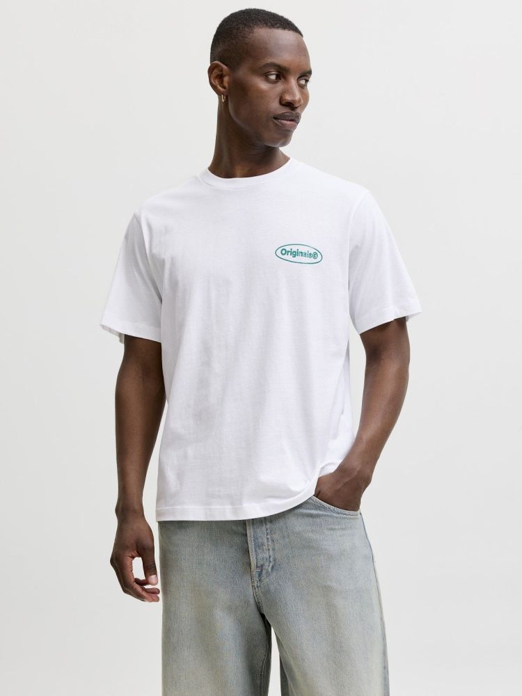 Jack & Jones T-shirt Wit heren (RIVERA VINTAGE POSTER BACK TEE SS - 12295202.BRIGHTWHITE) - GL Sport (Sluis)