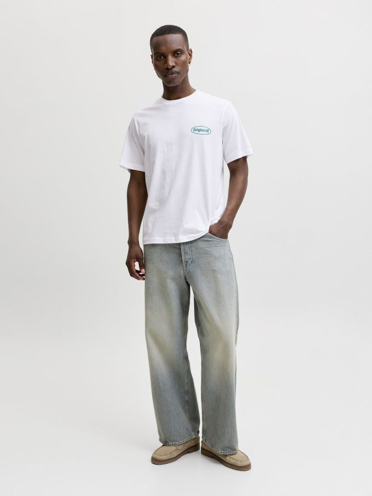 Jack & Jones T-shirt Wit heren (RIVERA VINTAGE POSTER BACK TEE SS - 12295202.BRIGHTWHITE) - GL Sport (Sluis)