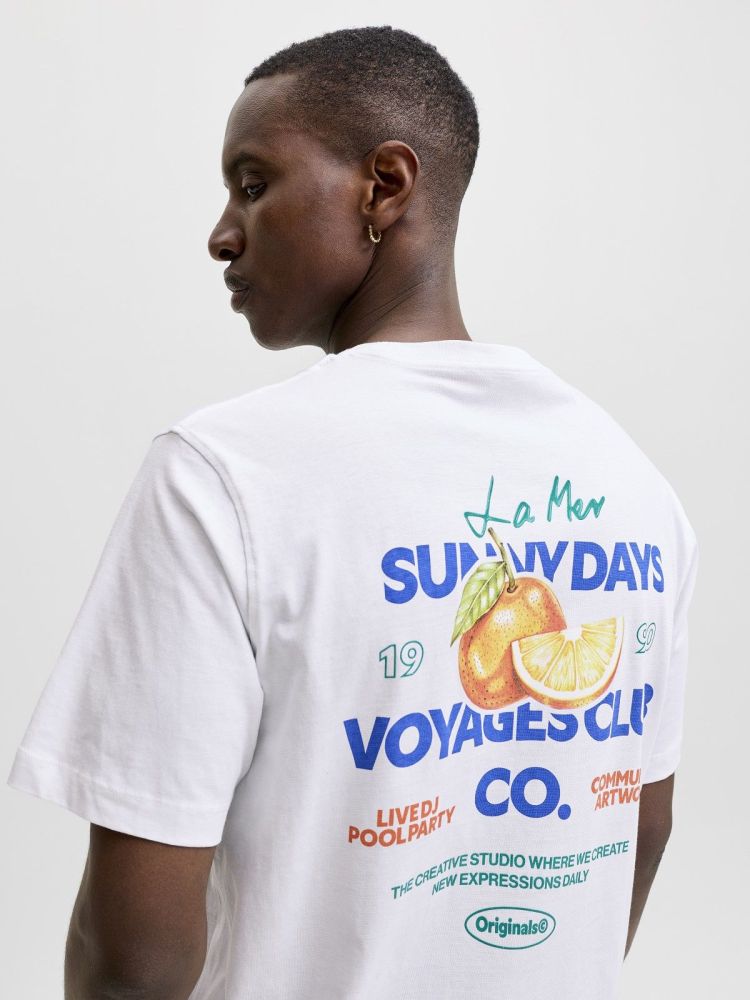 Jack & Jones T-shirt Wit heren (RIVERA VINTAGE POSTER BACK TEE SS - 12295202.BRIGHTWHITE) - GL Sport (Sluis)