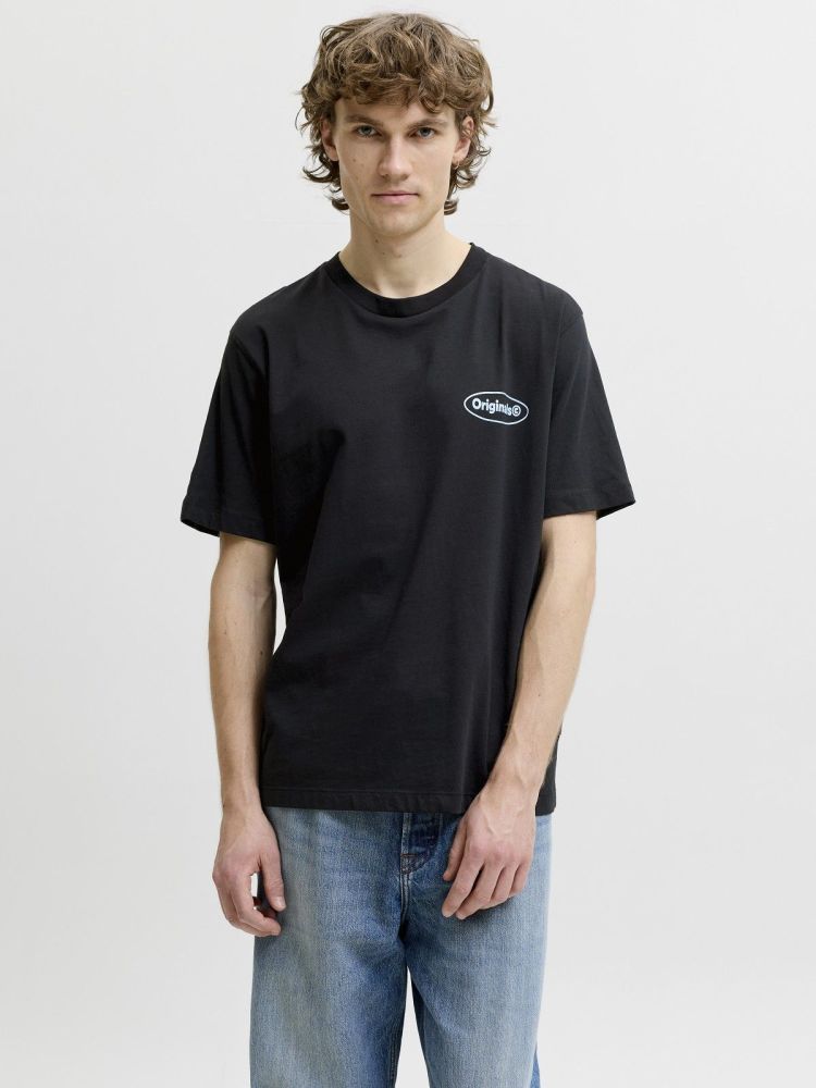 Jack & Jones T-shirt Zwart heren (RIVERA VINTAGE POSTER BACK TEE SS - 12295202.BLACK) - GL Sport (Sluis)