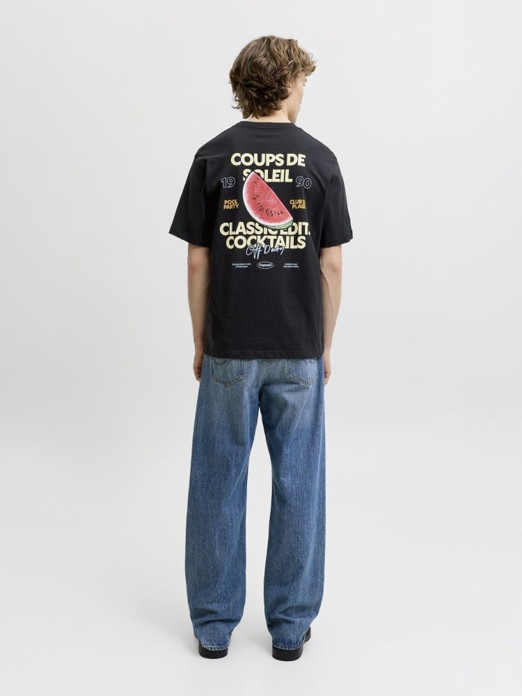 Jack & Jones T-shirt Zwart heren (RIVERA VINTAGE POSTER BACK TEE SS - 12295202.BLACK) - GL Sport (Sluis)