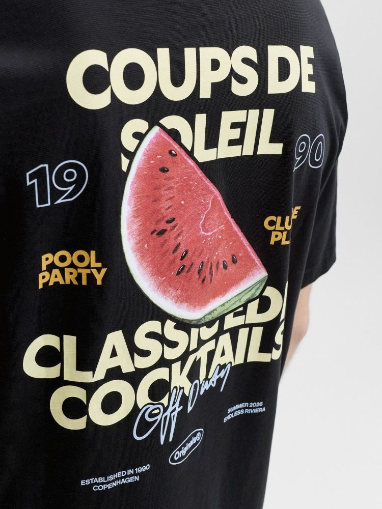 Jack & Jones T-shirt Zwart heren (RIVERA VINTAGE POSTER BACK TEE SS - 12295202.BLACK) - GL Sport (Sluis)