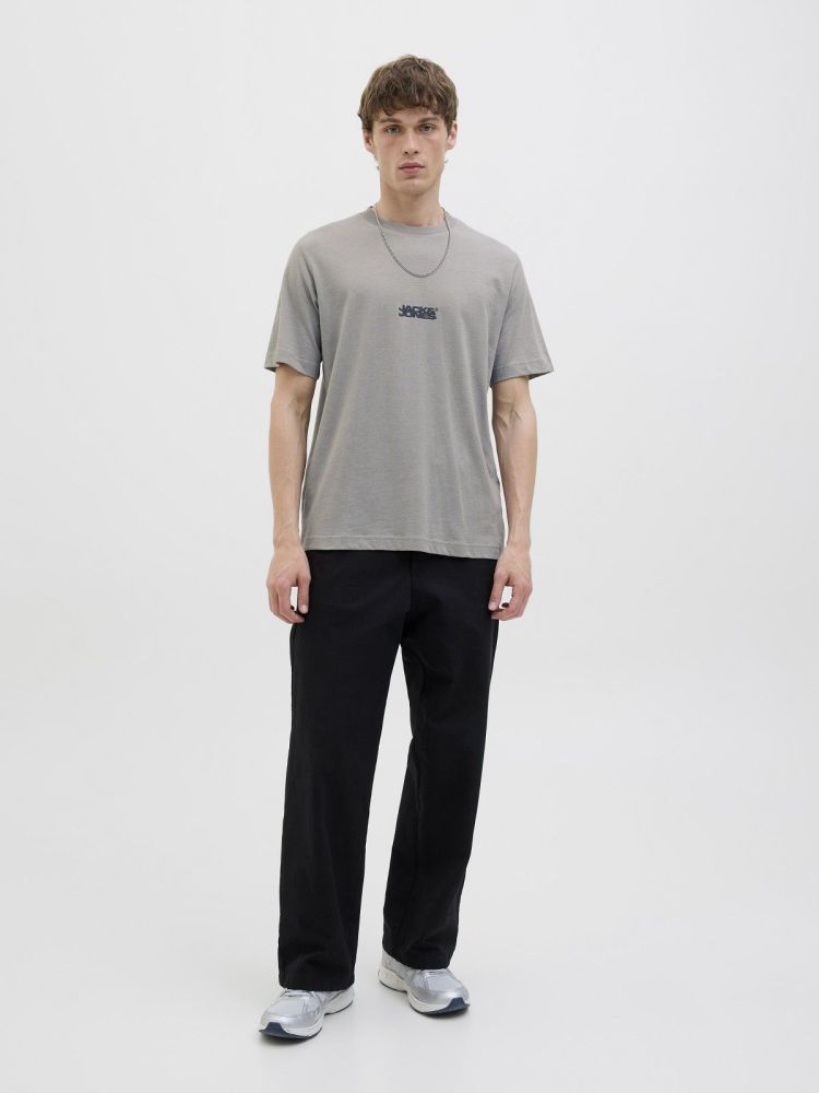 Jack & Jones T-shirt Grijs heren (SAGO LOGO SLUB TEE SS CREW NECK - 12276524.GRAYFLANEL) - GL Sport (Sluis)