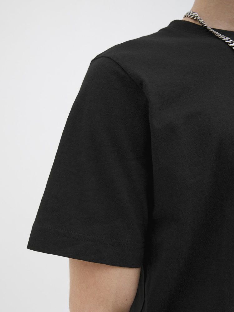 Jack & Jones T-shirt Zwart heren (SAGO LOGO SLUB TEE SS CREW NECK - 12276524.BLACK) - GL Sport (Sluis)