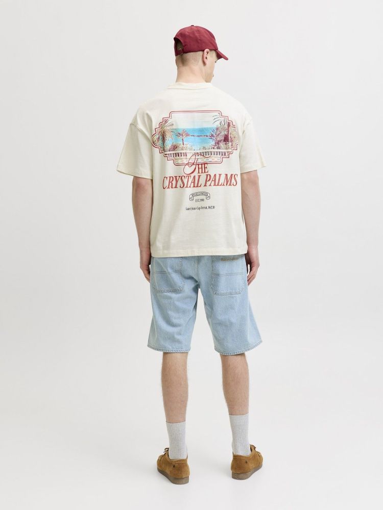Jack & Jones T-shirt Off-white heren (SANREMO BACK TEE SS CREW NECK - 12296724.ANTIQUEWHITE) - GL Sport (Sluis)
