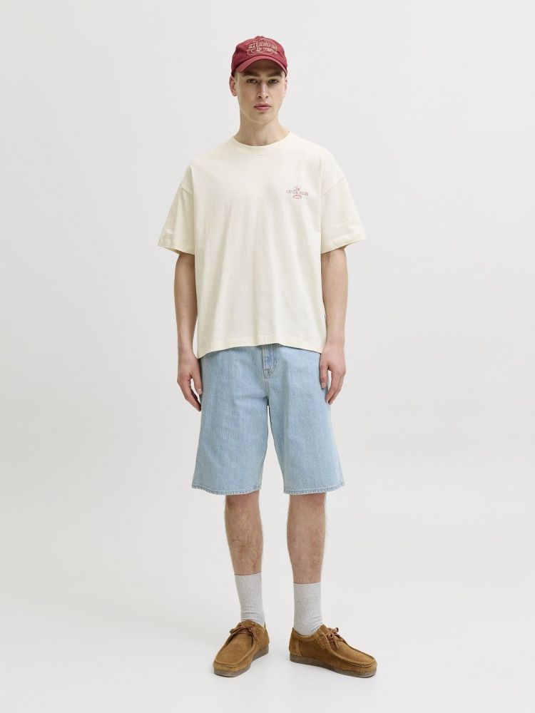 Jack & Jones T-shirt Off-white heren (SANREMO BACK TEE SS CREW NECK - 12296724.ANTIQUEWHITE) - GL Sport (Sluis)