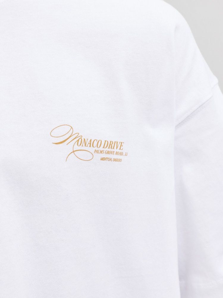 Jack & Jones T-shirt Wit heren (SANREMO BACK TEE SS CREW NECK - 12296724.BWHITE) - GL Sport (Sluis)