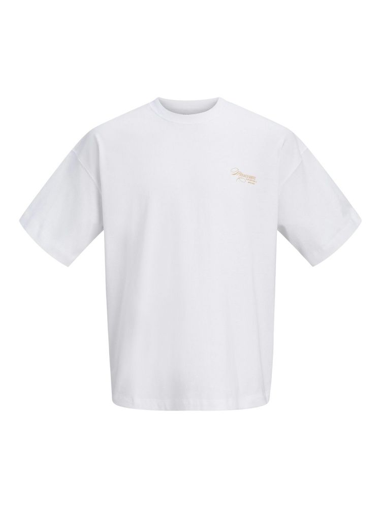 Jack & Jones T-shirt Wit heren (SANREMO BACK TEE SS CREW NECK - 12296724.BWHITE) - GL Sport (Sluis)