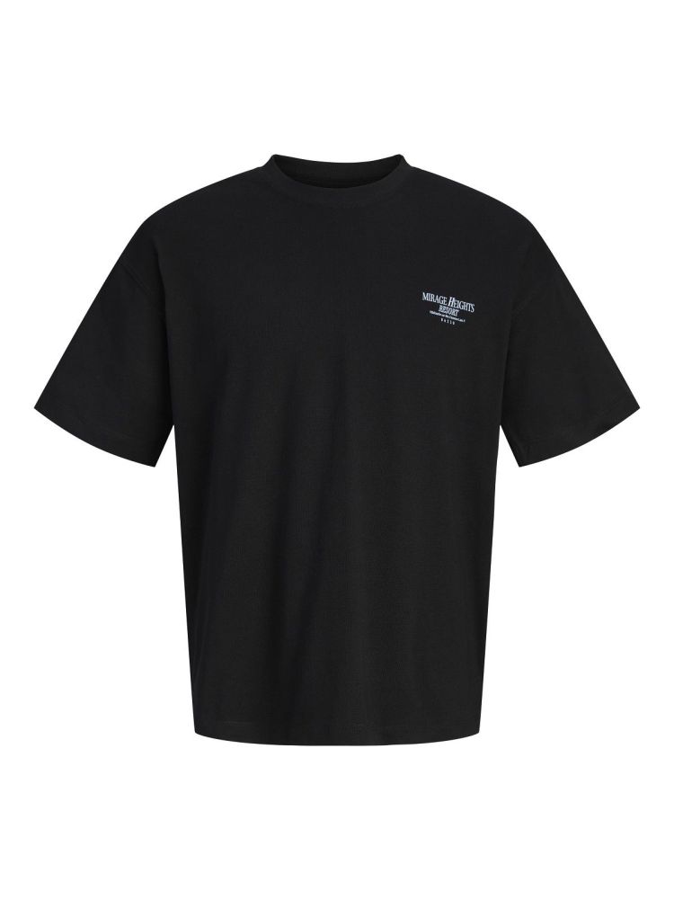 Jack & Jones T-shirt Zwart heren (SANREMO BACK TEE SS CREW NECK - 12296724.BLACK) - GL Sport (Sluis)