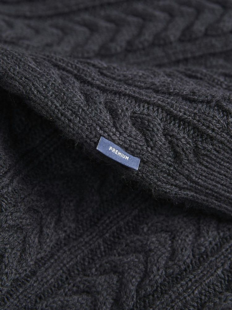Jack & Jones Pull Blauw heren (SEAN KNIT CABLE ROLL NECK PULLOVER - 12283489.DARKNAVY) - GL Sport (Sluis)