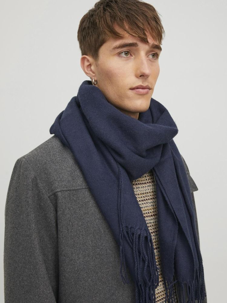 Jack & Jones Sjaal Blauw heren (SOLID WOVEN SCARF - 12140332.NAVBLAZ) - GL Sport (Sluis)