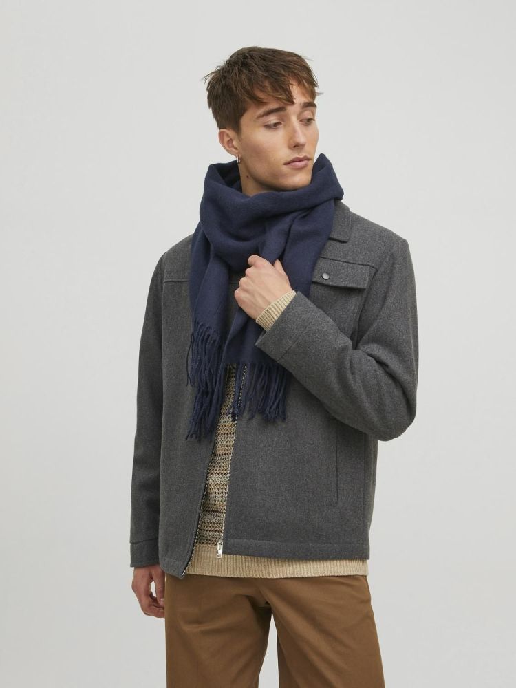 Jack & Jones Sjaal Blauw heren (SOLID WOVEN SCARF - 12140332.NAVBLAZ) - GL Sport (Sluis)