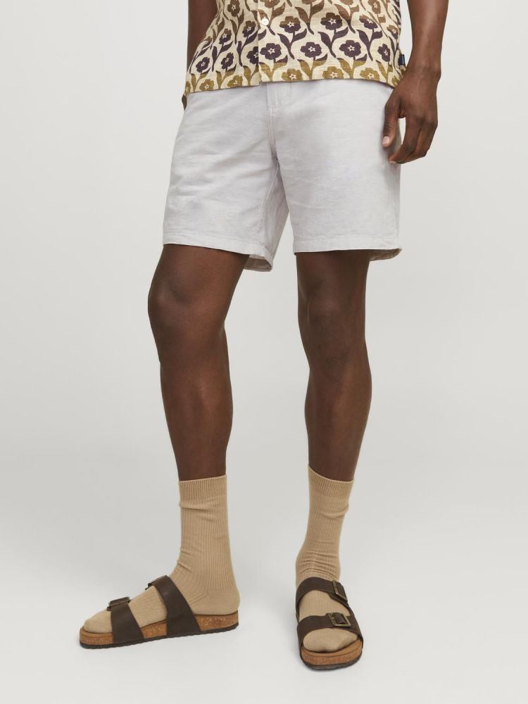 Jack & Jones Korte broek Beige heren (STACE SUMMER LINEN SHORT  - 12248627.CROCKERY) - GL Sport (Sluis)