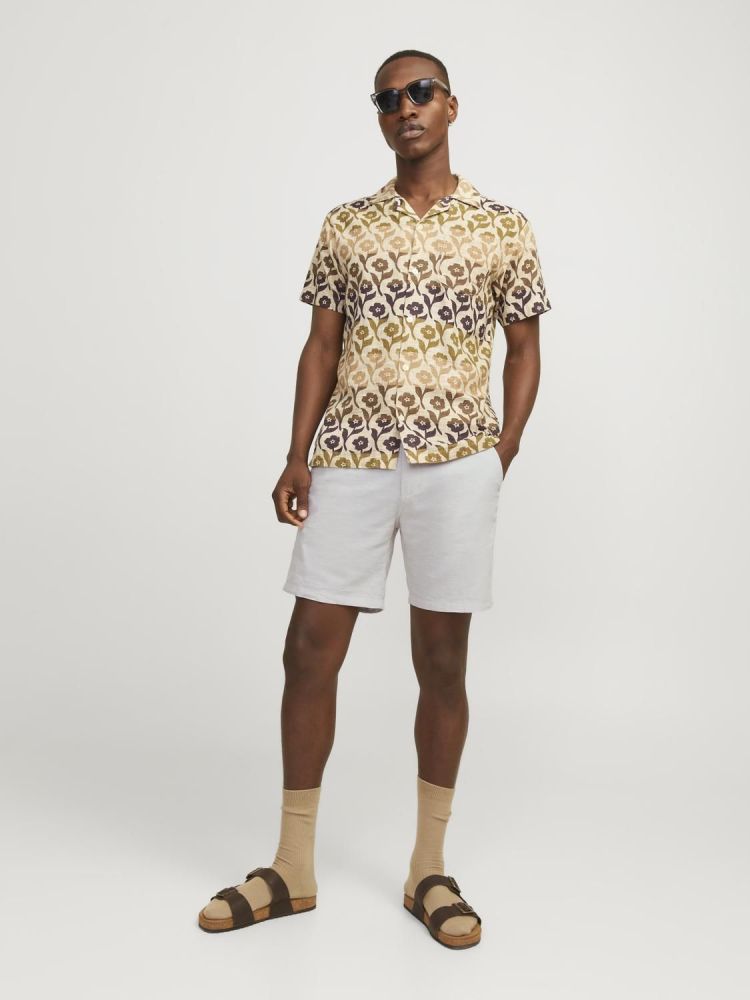 Jack & Jones Korte broek Beige heren (STACE SUMMER LINEN SHORT  - 12248627.CROCKERY) - GL Sport (Sluis)