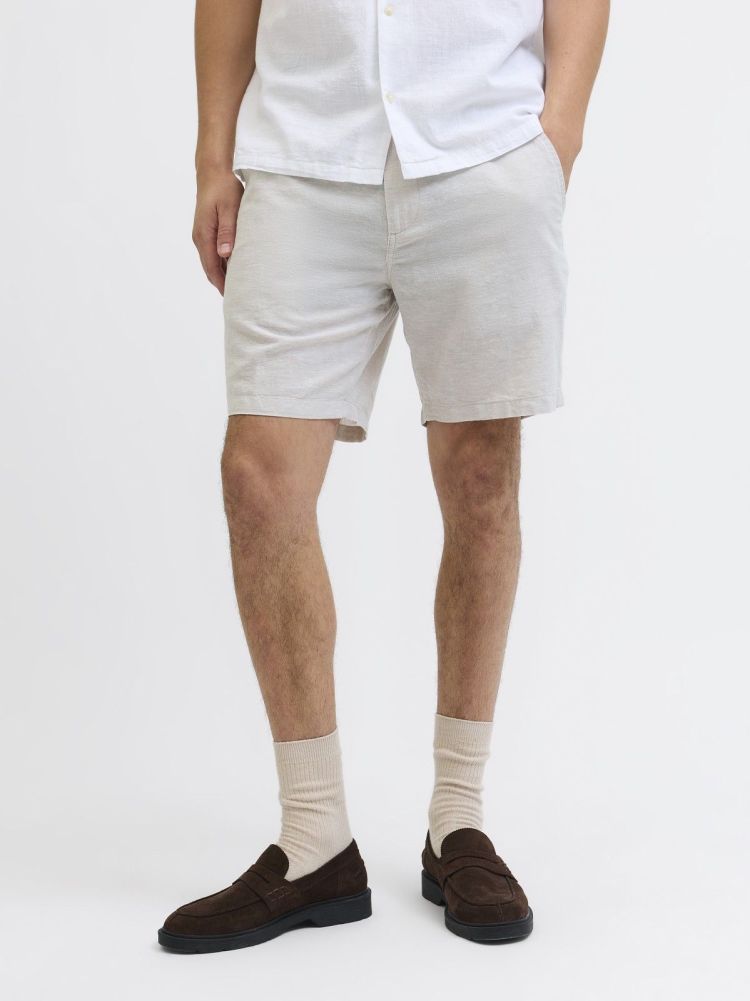 Jack & Jones Korte broek Beige heren (STACE SUMMER LINEN SHORT  - 12248627.CROCKERY) - GL Sport (Sluis)