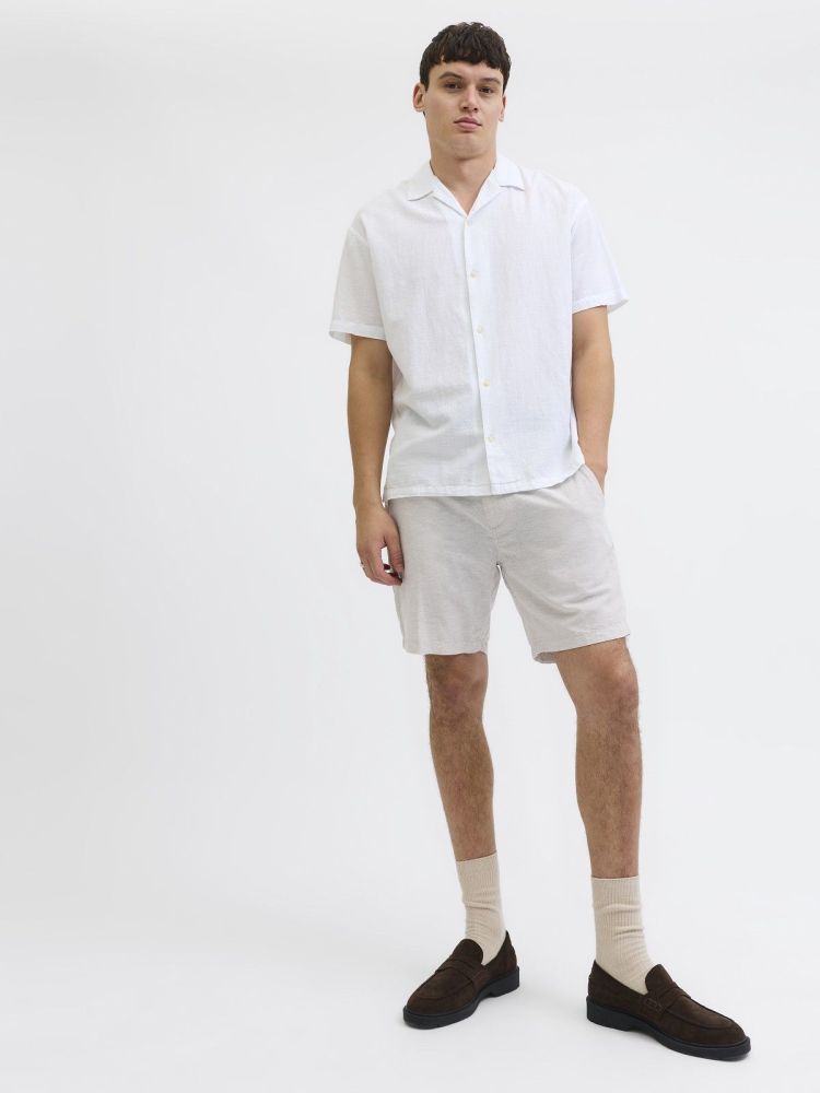 Jack & Jones Korte broek Beige heren (STACE SUMMER LINEN SHORT  - 12248627.CROCKERY) - GL Sport (Sluis)