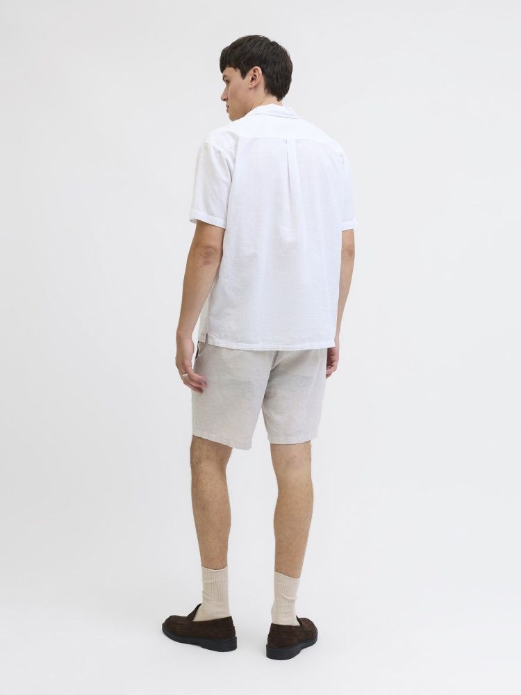 Jack & Jones Korte broek Beige heren (STACE SUMMER LINEN SHORT  - 12248627.CROCKERY) - GL Sport (Sluis)