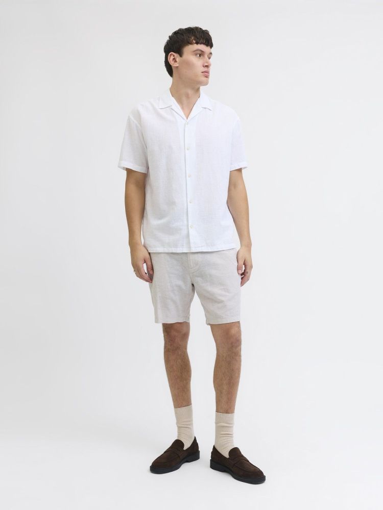 Jack & Jones Korte broek Beige heren (STACE SUMMER LINEN SHORT  - 12248627.CROCKERY) - GL Sport (Sluis)