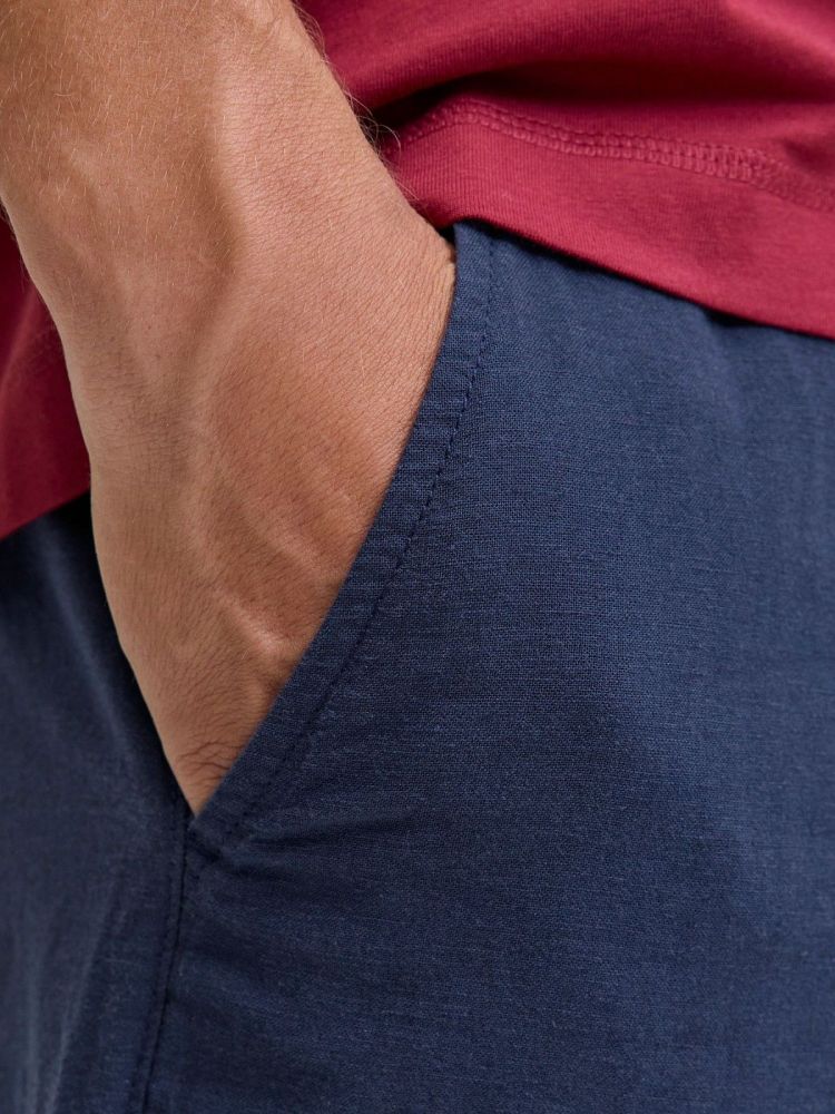 Jack & Jones Korte broek Blauw heren (STACE SUMMER LINEN SHORT  - 12248627.NAVYBLAZER) - GL Sport (Sluis)