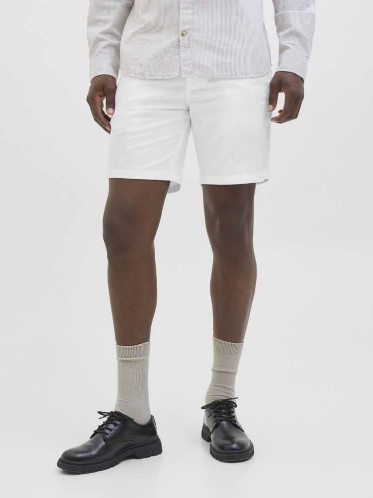 Jack & Jones Korte broek Wit heren (STACE SUMMER LINEN SHORT  - 12248627.WHITE) - GL Sport (Sluis)