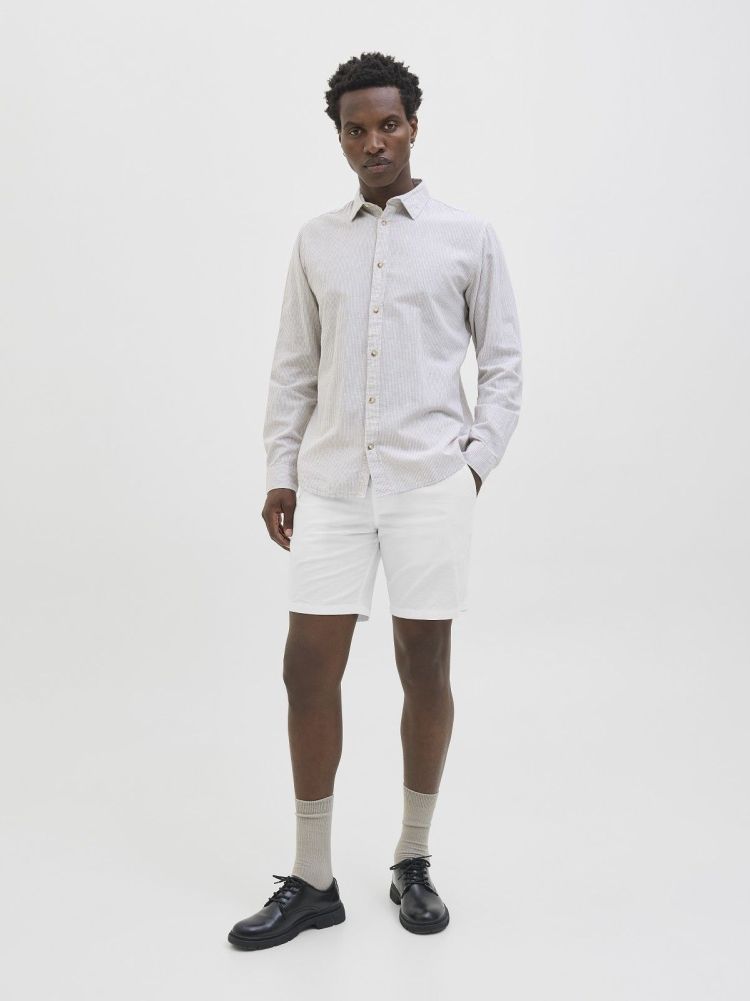 Jack & Jones Korte broek Wit heren (STACE SUMMER LINEN SHORT  - 12248627.WHITE) - GL Sport (Sluis)