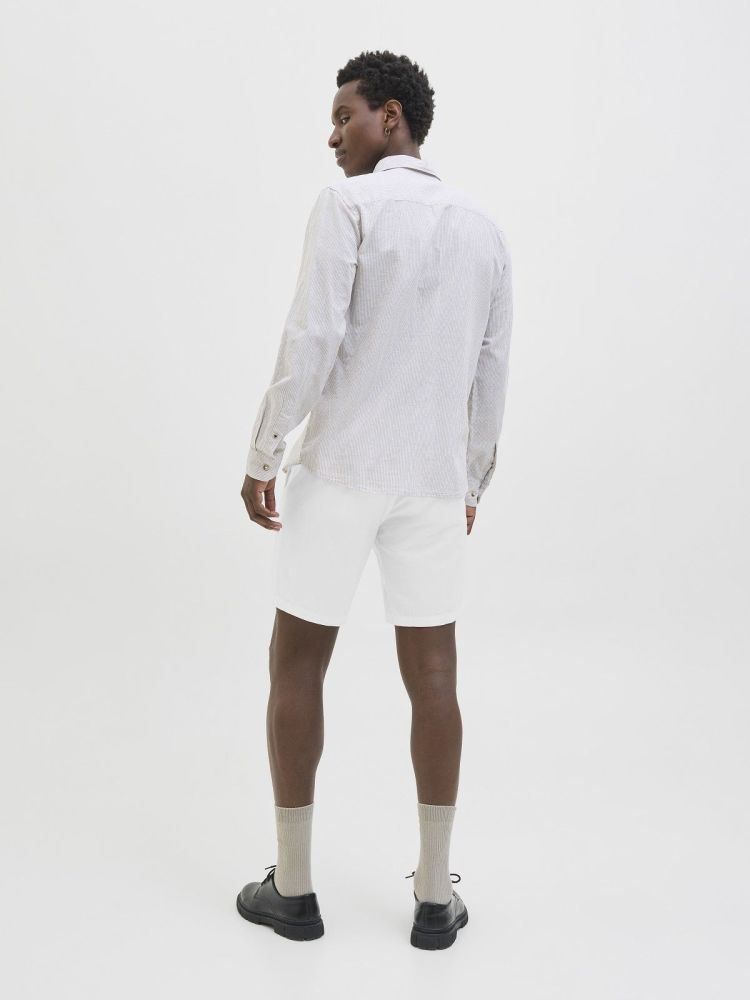 Jack & Jones Korte broek Wit heren (STACE SUMMER LINEN SHORT  - 12248627.WHITE) - GL Sport (Sluis)