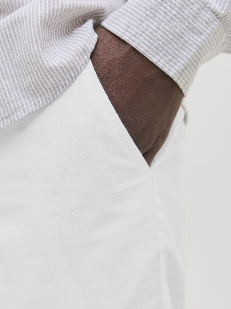 Jack & Jones Korte broek Wit heren (STACE SUMMER LINEN SHORT  - 12248627.WHITE) - GL Sport (Sluis)