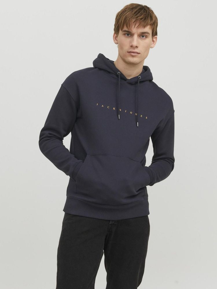 Jack & Jones Hoodie Blauw heren (STAR JJ SWEAT HOOD - 12233972.DARKNAVY) - GL Sport (Sluis)