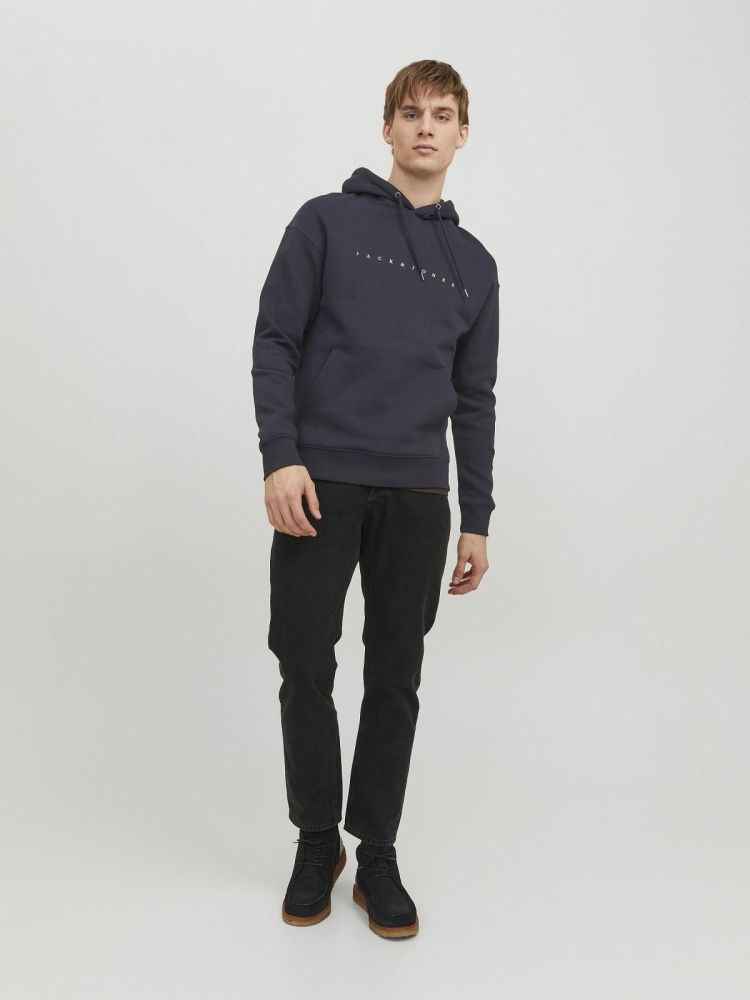 Jack & Jones Hoodie Blauw heren (STAR JJ SWEAT HOOD - 12233972.DARKNAVY) - GL Sport (Sluis)