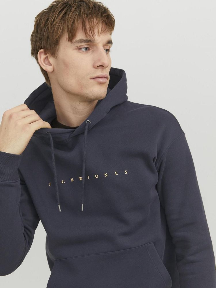 Jack & Jones Hoodie Blauw heren (STAR JJ SWEAT HOOD - 12233972.DARKNAVY) - GL Sport (Sluis)